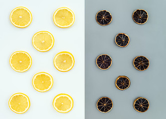 Image showing Fresh and dried lemon slices