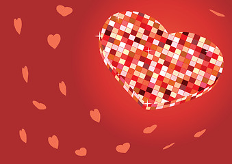 Image showing Valentine card with disco ball