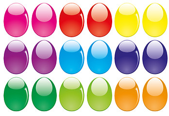 Image showing Decorative easter eggs isolsted on white