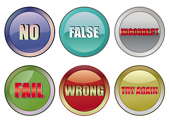 Image showing Set of fail buttons