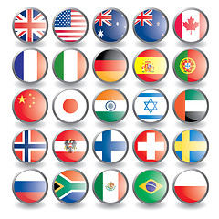 Image showing Web buttons with flags isolated on white