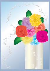 Image showing Background with bunch of flowers in vase