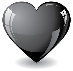 Image showing Glitter black heart