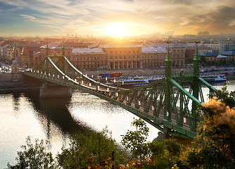 Image showing Sun over Liberty bridge