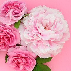 Image showing Rose and Peony Flowers
