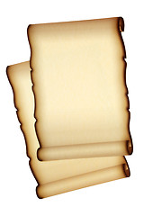 Image showing Old Parchment Paper Scrolls