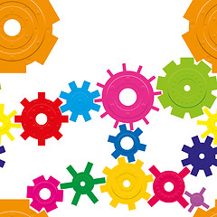 Image showing Seamless pattern with cogwheels