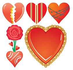 Image showing Set of valentine`s hearts, part 7