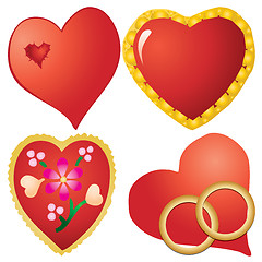 Image showing Set of valentine`s hearts, part 10