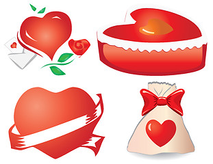 Image showing Set of valentine`s hearts, part 11
