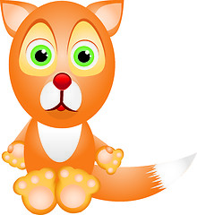 Image showing Little cartoon sad fox