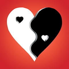 Image showing Love Yin Yang on red background