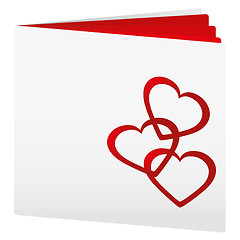 Image showing Book with three hearts on top as love book