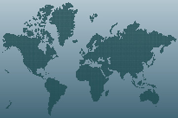 Image showing World map made with dots