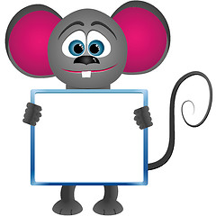 Image showing Mouse cartoon keeps frame for text
