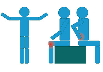 Image showing Illness stick figure icon set isolated on a white background