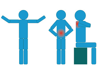 Image showing Illness stick figure icon set isolated on a white background, part 2