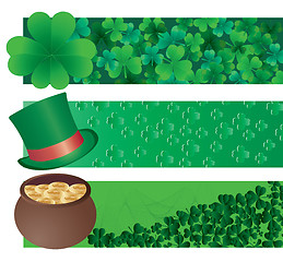 Image showing Set of tree banners for St. Patrick`s day