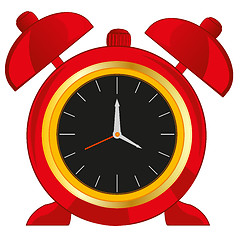 Image showing Vector illustration hours with red alarm clock