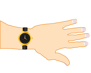 Image showing Watch with band on hand of the person