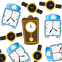 Image showing Decorative pattern from come hours and alarm clock