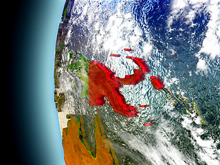 Image showing Papua New Guinea on planet Earth from space