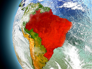 Image showing Brazil on planet Earth from space