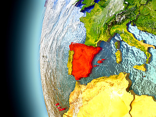 Image showing Spain on planet Earth from space