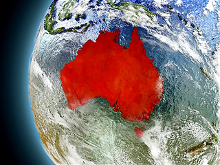 Image showing Australia on planet Earth from space