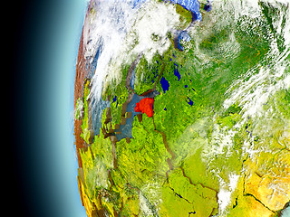 Image showing Estonia on planet Earth from space