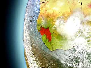 Image showing Guinea on planet Earth from space