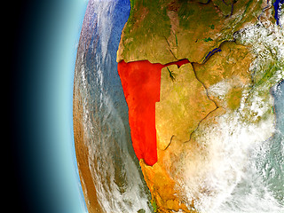 Image showing Namibia on planet Earth from space