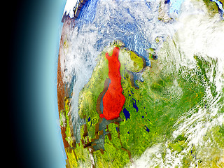 Image showing Finland on planet Earth from space