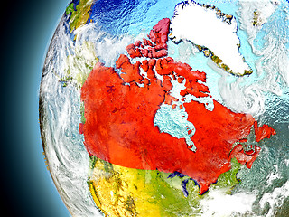 Image showing Canada on planet Earth from space