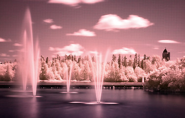 Image showing Infrared city scape and park