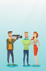 Image showing TV interview vector illustration.