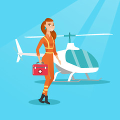 Image showing Doctor of air ambulance vector illustration.