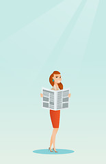 Image showing Woman reading a newspaper vector illustration.