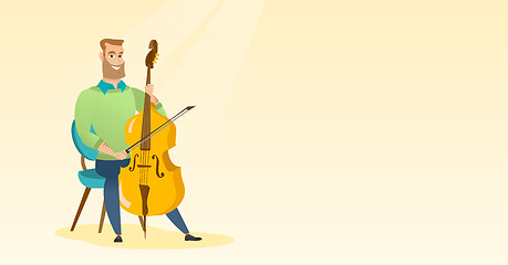 Image showing Man playing the cello vector illustration.