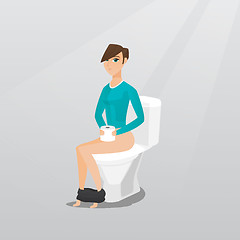 Image showing Woman suffering from diarrhea or constipation.