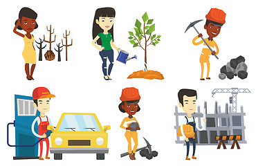 Image showing Vector set of characters on ecology issues.