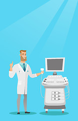 Image showing Young ultrasound doctor vector illustration.