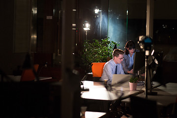 Image showing young designers in the night office