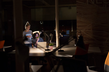 Image showing young designers in the night office