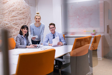 Image showing Business Team At A Meeting at modern office building