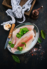 Image showing raw fish fillet 
