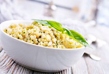 Image showing bulgur with pesto