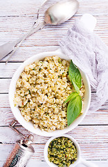 Image showing bulgur with pesto