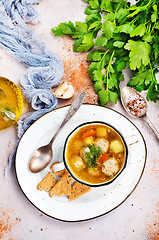 Image showing soup with meatballs