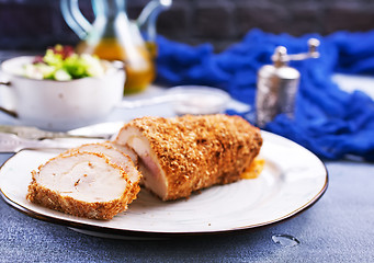 Image showing rolls of chicken fillet